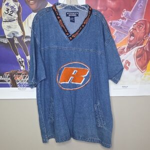 Vintage Results  Jeans Denim Men's Jersey with Orange Logo